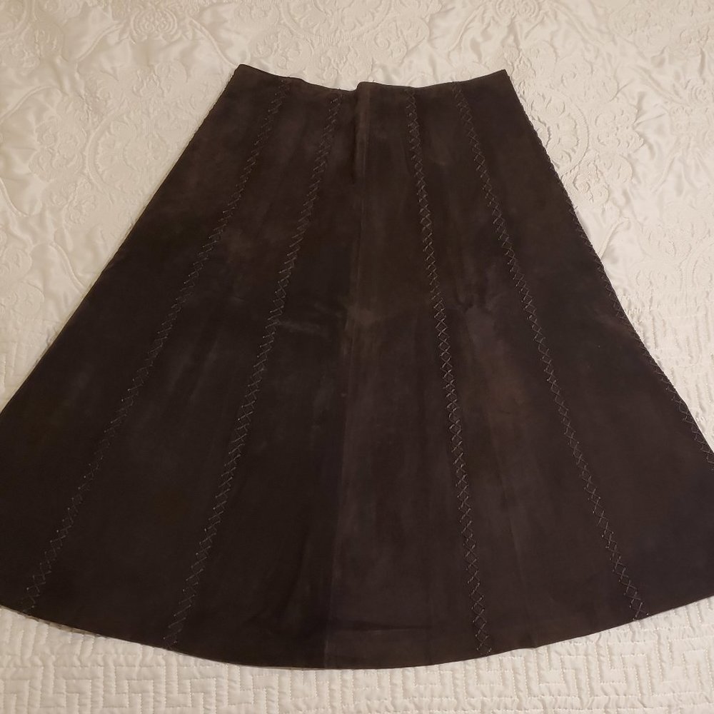 Liz Claiborne Brown Suede Skirt Size 8